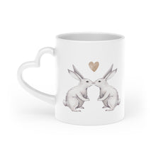 Load image into Gallery viewer, Kissing Easter Bunnies Heart Handle Mug, 11 Oz