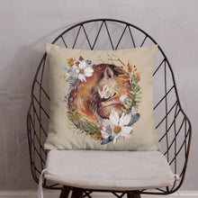 Load image into Gallery viewer, Sleeping Squirrel Cushion Cover, Brown, 18" x 18"