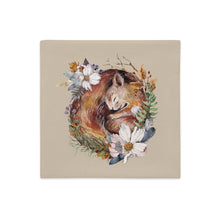 Load image into Gallery viewer, Sleeping Squirrel Cushion Cover, Brown, 18" x 18"