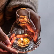 Load image into Gallery viewer, Oil Lamp Style Clear Glass Tealight Holder