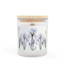 Load image into Gallery viewer, Iris Frosted Glass Candle, Wooden Wick, 11 oz