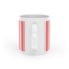 Load image into Gallery viewer, Rose Pink Striped Mug With Heart Handle, 11 Oz