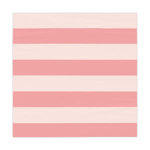 Light Pink Striped Tablecloth, 140 x 140 cm
