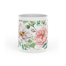 Load image into Gallery viewer, English Rose Bouquet Mug With Heart Handle, 11 Oz