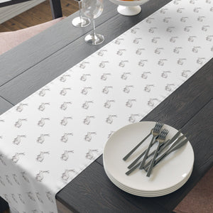 White Easter Bunny Table Runner, 16 x 72 In