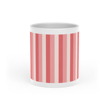 Load image into Gallery viewer, Rose Pink Striped Mug With Heart Handle, 11 Oz