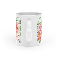 Load image into Gallery viewer, Pink English Rose Mug With Heart Handle, 11 Oz