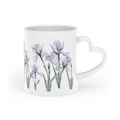 Iris Mug With Heart Handle, 11 Oz