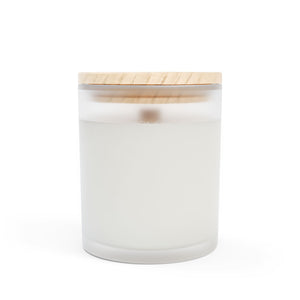 Iris Frosted Glass Candle, Wooden Wick, 11 oz