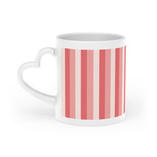 Load image into Gallery viewer, Rose Pink Striped Mug With Heart Handle, 11 Oz