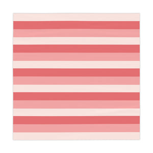 Rose Pink Striped Tablecloth, 140 x 140 cm