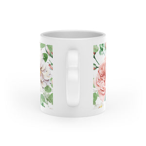 English Rose Bouquet Mug With Heart Handle, 11 Oz