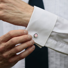 Load image into Gallery viewer, Handcrafted Mere Glass Square Cufflinks [Pink or Blue]