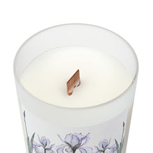 Load image into Gallery viewer, Iris Frosted Glass Candle, Wooden Wick, 11 oz