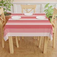 Load image into Gallery viewer, Rose Pink Striped Tablecloth, 140 x 140 cm