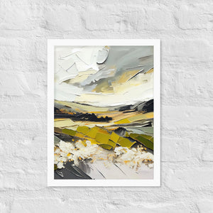 Framed Abstract Landscape Print, 12" x 16"