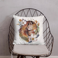 Load image into Gallery viewer, Sleeping Squirrel Cushion Cover, White, 18&quot; x 18&quot;