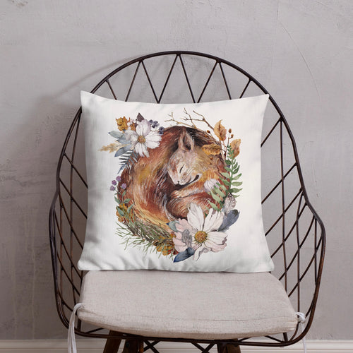 Sleeping Squirrel Cushion Cover, White, 18