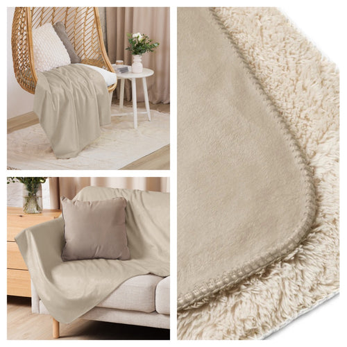 Luxurious Beige Sherpa Blanket [2 Sizes]