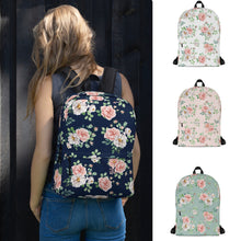 Load image into Gallery viewer, English Rose Patterned Backpack [ 4 Colours]