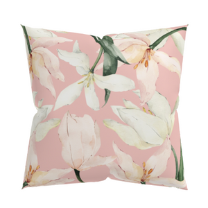 Pink Tulip Cushion Cover, 18" x 18"