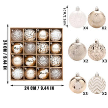 Load image into Gallery viewer, Champagne Gold &amp; White Baubles - Set of 16