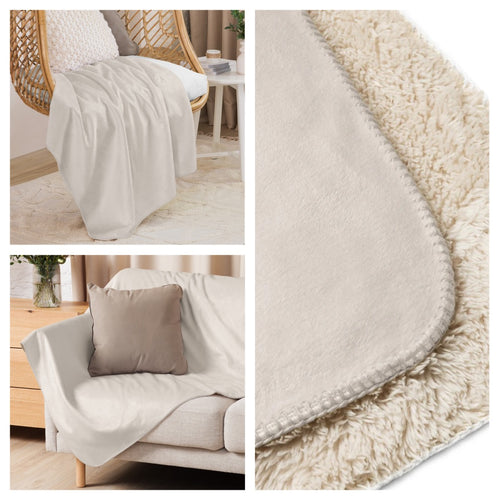 Luxurious Sherpa Blanket - Ivory [2 Sizes]