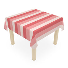 Load image into Gallery viewer, Rose Pink Striped Tablecloth, 140 x 140 cm