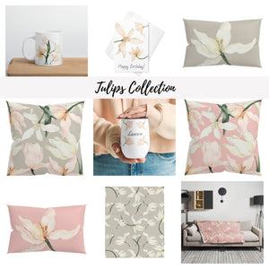 Pink Rectangular Tulip Cushion Cover