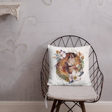 Load image into Gallery viewer, Sleeping Squirrel Cushion Cover, White, 18&quot; x 18&quot;