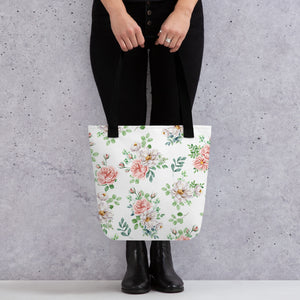 Rose Print Tote Bag