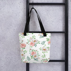 Rose Print Tote Bag