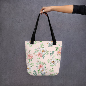 Rose Print Tote Bag