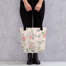 Load image into Gallery viewer, Rose Print Tote Bag