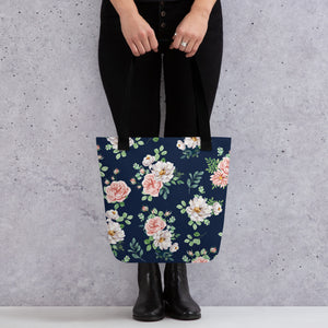 Rose Print Tote Bag