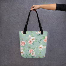 Load image into Gallery viewer, Rose Print Tote Bag