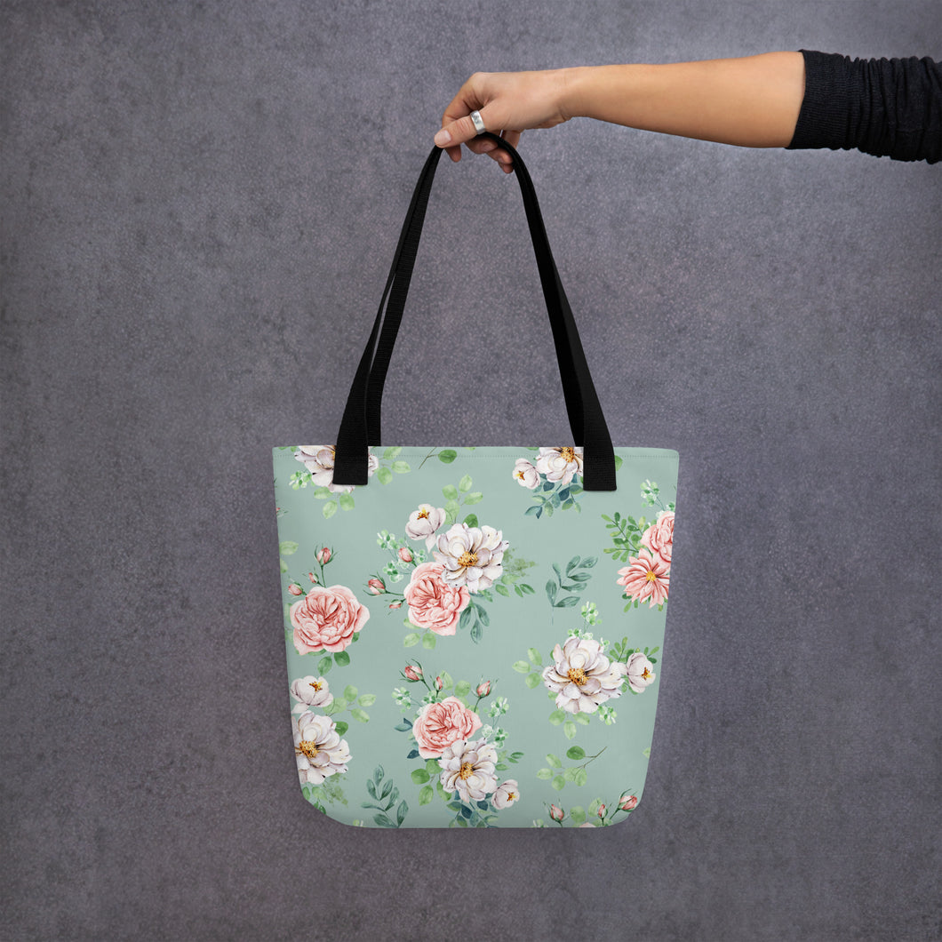 Rose Print Tote Bag