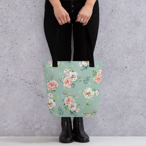 Rose Print Tote Bag