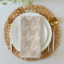 Load image into Gallery viewer, Beige Floral Cloth Napkin Set (4)