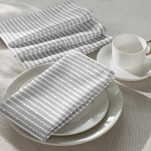 Load image into Gallery viewer, Grey Striped Cloth Napkin Set (4)