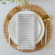 Load image into Gallery viewer, Grey Striped Cloth Napkin Set (4)