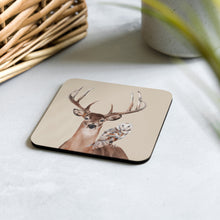 Load image into Gallery viewer, Stag &amp; Barn Owl Cork-Back Coaster
