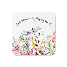 Load image into Gallery viewer, &quot;My Garden Is My Happy Place&quot; Multi Floral Cork-Back Coaster