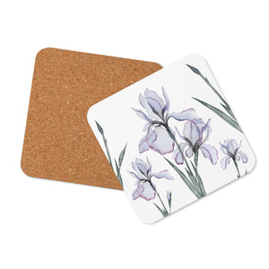 Iris Cork-Back Coasters ( 1, 2, 4 or 6)