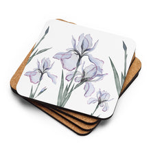 Load image into Gallery viewer, Iris Cork-Back Coasters ( 1, 2, 4 or 6)
