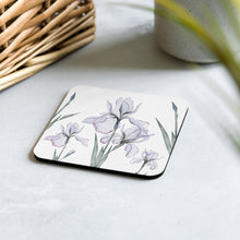 Load image into Gallery viewer, Iris Cork-Back Coasters ( 1, 2, 4 or 6)