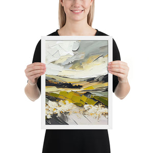 Framed Abstract Landscape Print, 12" x 16"