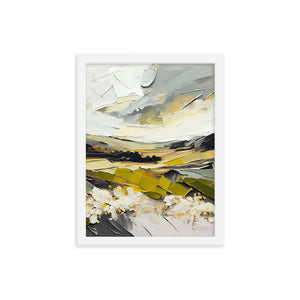 Framed Abstract Landscape Print, 12" x 16"