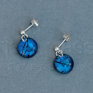 Mere Glass Drop Earrings - Deep Blue
