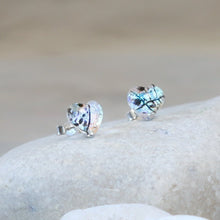 Load image into Gallery viewer, MERE GLASS Shimmering Ice Blue Heart Earrings - ONLY 1 LEFT